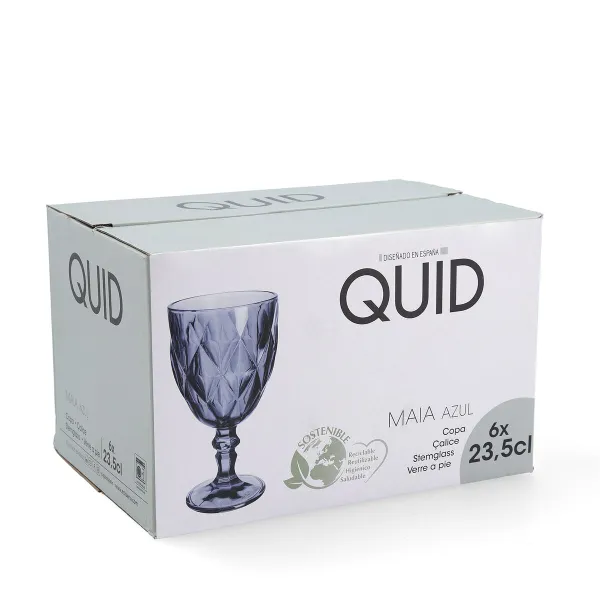 Wineglass Quid Maia Blue Glass 235 ml (6 Units)
