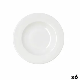 Deep Plate Bidasoa Serenity Hydrozero White Ceramic Ø 23 cm (6 Units)