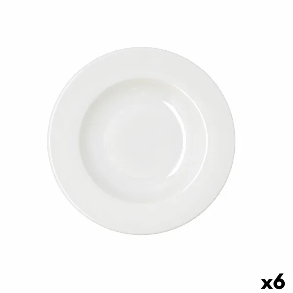 Deep Plate Bidasoa Serenity Hydrozero White Ceramic Ø 23 cm (6 Units)