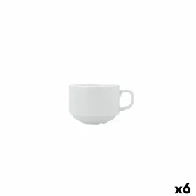 Tea and coffee cup Bidasoa Serenity Hydrozero White Ceramic 230 ml (6 Units)