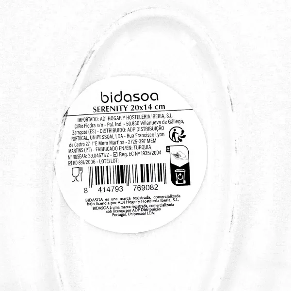 Snack tray Bidasoa Serenity Hydrozero White Ø 20 cm (6 Units)