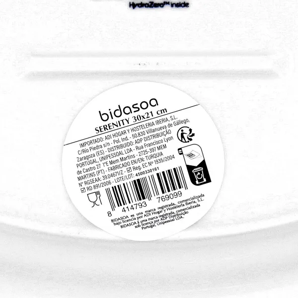 Uzkodu paplāte Bidasoa Serenity Hydrozero Balts Ø 30 cm (6 gb.)