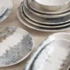 Flat Plate Bidasoa Polaris Hydrozero Beige Ceramic Ø 25 cm (6 Units)