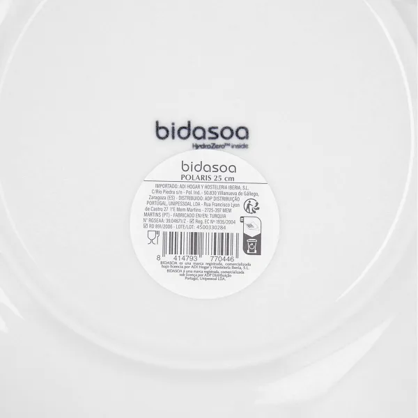 Plakans trauks Bidasoa Polaris Hydrozero Bēšs Keramika Ø 25 cm (6 gb.)