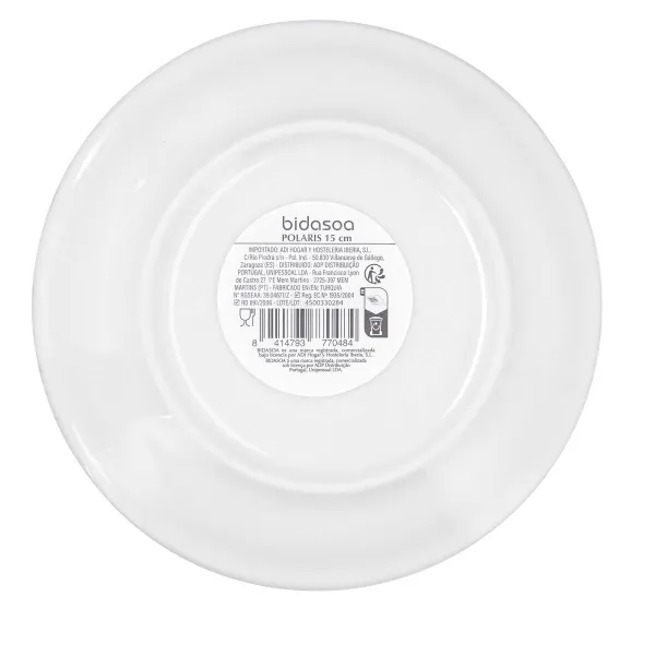 Plate Bidasoa Polaris Hydrozero Beige Ceramic Ø 15 cm Bread (6 Units)