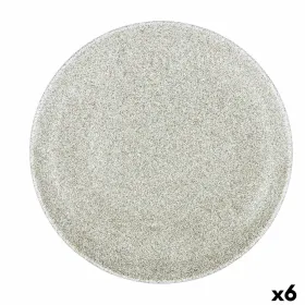 Pizza Plate Bidasoa Element Hydrozero Beige Ceramic Ø 30 cm (6 Units)