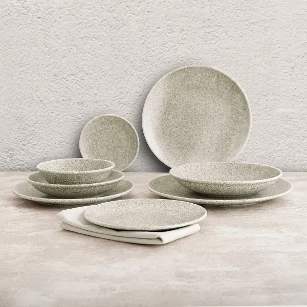 Deep Plate Bidasoa Element Hydrozero Beige Ceramic Ø 20 cm (6 Units)