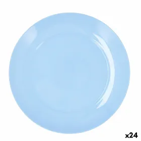 Flat Plate Luminarc Apy Paradise Azul Blue Glass Ø 25 cm (24 Units)