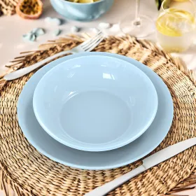 Flat Plate Luminarc Apy Paradise Azul Blue Glass Ø 25 cm (24 Units)