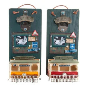 Pudeļu attaisāmais DKD Home Decor Self Serve Koks Metāls (2 pcs) (26 x 12 x 9 cm)
