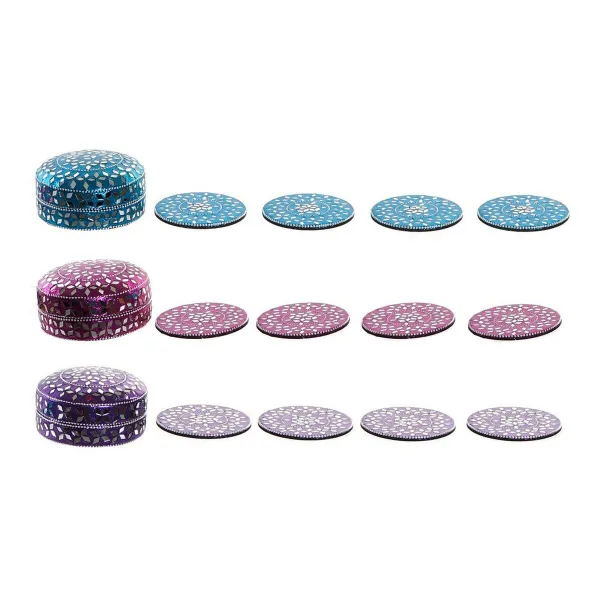 Padėklai DKD Home Decor Aliuminis Medžio MDF (3 pcs)