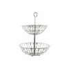 Fruit Bowl DKD Home Decor Silver Metal Plastic 28 x 28 x 40 cm