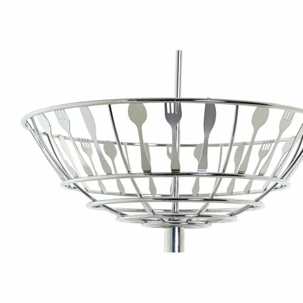 Ваза для фруктов DKD Home Decor Серебристый Металл Пластик 28 x 28 x 40 cm