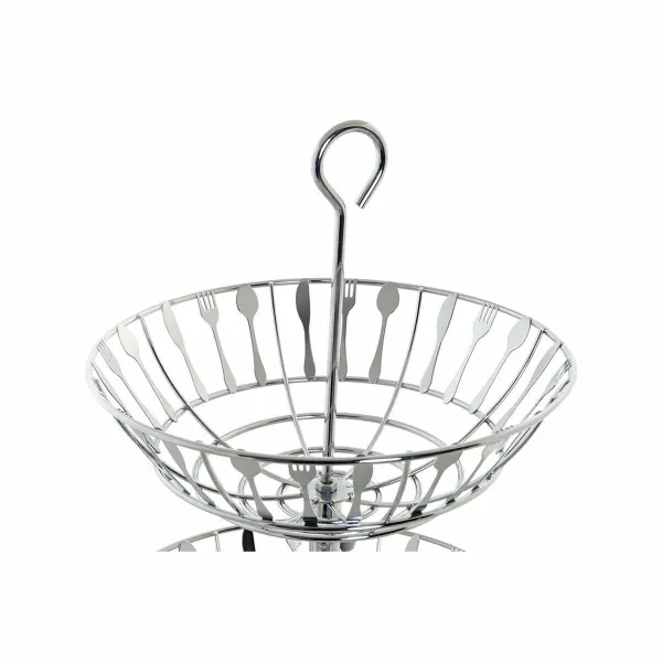 Ваза для фруктов DKD Home Decor Серебристый Металл Пластик 28 x 28 x 40 cm