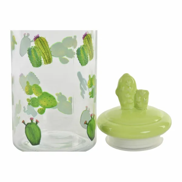 Purkki DKD Home Decor Keraminen Kristalli Kaktus PE Boho (1400 ml) (10,5 x 28 cm)
