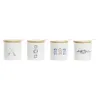 Sokeriastia DKD Home Decor Seilori Valkoinen Monivärinen Bambu Dolomite 4 Kappaletta 7,5 x 7,5 x 7,5 cm