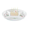 Uzkodu paplāte DKD Home Decor Daudzkrāsains Dabisks Bambuss Keramika Tropiskais 23,5 x 23,5 x 7 cm