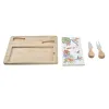 Lenta sūriui DKD Home Decor Bambukas Keramikos dirbinys 24,5 x 20 x 1,2 cm (4 vnt.)
