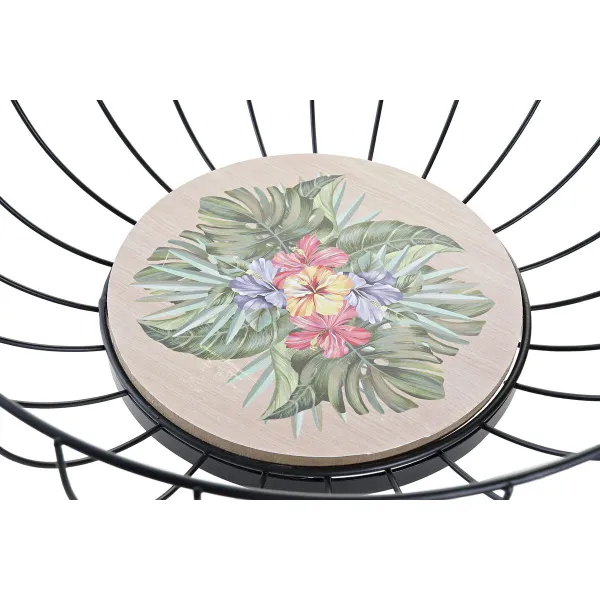 Vaisių dubuo DKD Home Decor Spalvotas Metalinis Medžio MDF 28 x 28 x 11 cm (2 vnt.)
