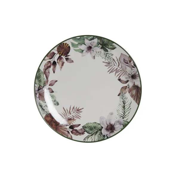Плоская тарелка DKD Home Decor Цветы Porcelāns (27 x 27 x 2 cm)