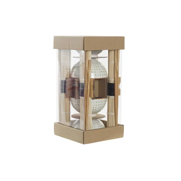 Suši Komplekts DKD Home Decor 14,5 x 14,5 x 31 cm Zils Balts Keramika Austrumniecisks (16 Daudzums)