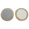 Tabletti DKD Home Decor Yksilö Puuvilla Kuitu (20 x 20 x 1 cm) (2 osaa)