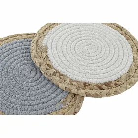 Table Mat DKD Home Decor Individual Cotton Fibre (20 x 20 x 1 cm) (2 Units)