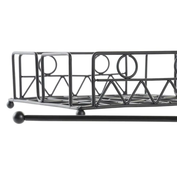 Коробка для салфеток DKD Home Decor геометрический Чёрный Металл 18 x 18 x 7 cm