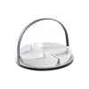 Set za Predjelo DKD Home Decor Valge/Must Metall Bambus Keraamika Loft 4 Tükid, osad 21,5 x 21,5 x 14 cm