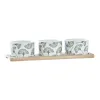 Appetizer Set DKD Home Decor Bamboo Stoneware Sheets 3 Pieces 4 Pieces 28 x 9,7 x 1,5 cm