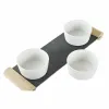 Užkandžių dėklas DKD Home Decor Balta Juoda Keramikos dirbinys Lenta 33 x 10 x 5,8 cm