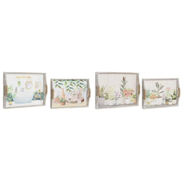 Paplāšu Komplekts DKD Home Decor 40 x 30 x 6 cm Koks MDF (2 gb.)