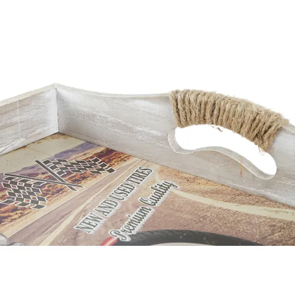 Paplāšu Komplekts DKD Home Decor Daudzkrāsains Koks MDF 40 x 30 x 6 cm (2 gb.)