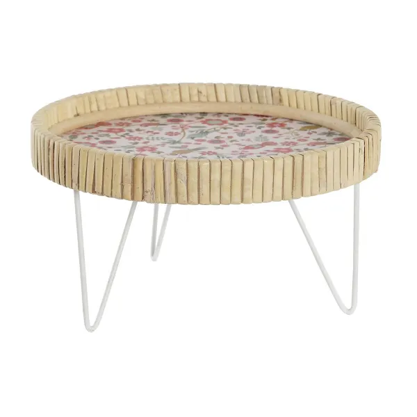 Välipalatarjotin DKD Home Decor 26 x 26 x 14,5 cm Luonnollinen Metalli Puu MDF Shabby Chic