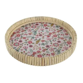Välipalatarjotin DKD Home Decor 26 x 26 x 14,5 cm Luonnollinen Metalli Puu MDF Shabby Chic