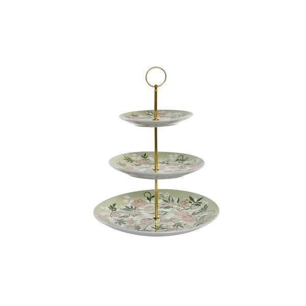 Vaisių dubuo DKD Home Decor Žalia Rusvai gelsva Metalinis Porcelianas Tradicinis 27 x 27 x 34 cm