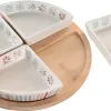 Uzkodu paplāte DKD Home Decor 21,5 x 21,5 x 1 cm Daudzkrāsains Keramika
