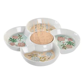 Välipalatarjotin DKD Home Decor Vihreä 22 x 22 x 3 cm Kivitavara