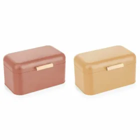 Maizes kaste DKD Home Decor 30,50 x 20,7 x 15 cm Metāls Terakota Dzeltens Vintage (2 gb.)