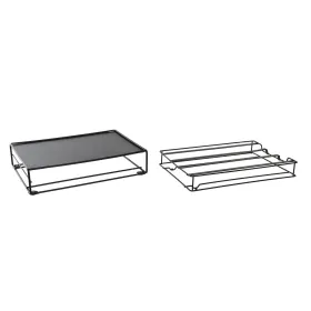Kavos kapsulių dėklas DKD Home Decor 21 x 31 x 7,5 cm Juoda Metalinis