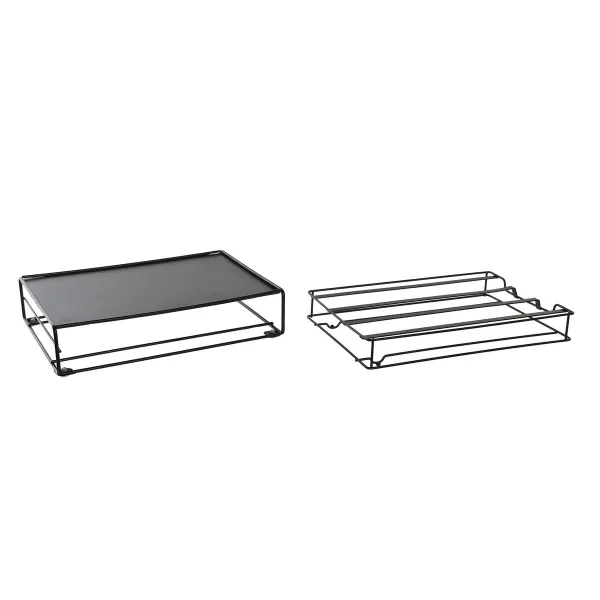 Kavos kapsulių dėklas DKD Home Decor 21 x 31 x 7,5 cm Juoda Metalinis