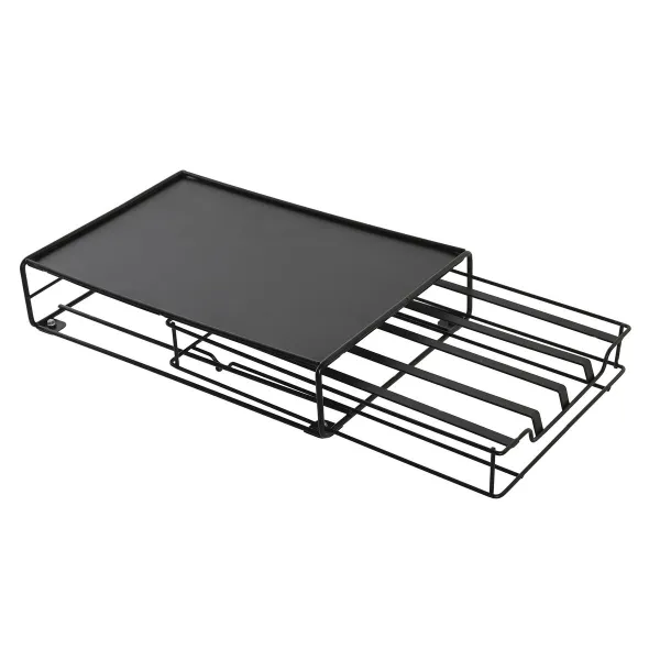 Kavos kapsulių dėklas DKD Home Decor 21 x 31 x 7,5 cm Juoda Metalinis