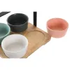 Rinkinys užkandžiams DKD Home Decor 20 x 20 x 14 cm Porcelianas Spalvotas
