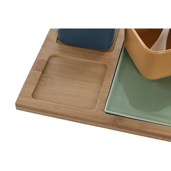 Uzkodu komplekts DKD Home Decor 31 x 21 x 6 cm Porcelāns Daudzkrāsains 6 Daudzums