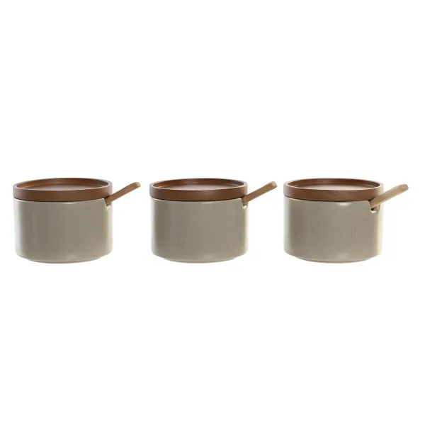 Cukurtrauks DKD Home Decor Brūns Bēšs Kaučuka koks 29 x 10 x 7 cm