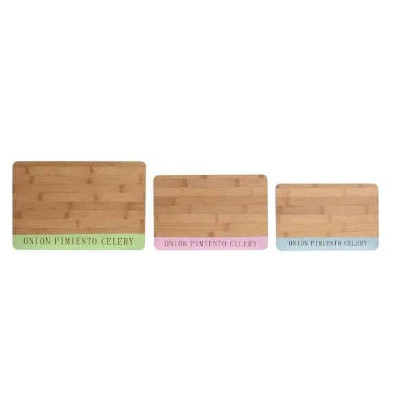 Leikkuulauta DKD Home Decor Sininen Vihreä Pinkki Bambu 33,5 x 22,4 x 1,2 cm