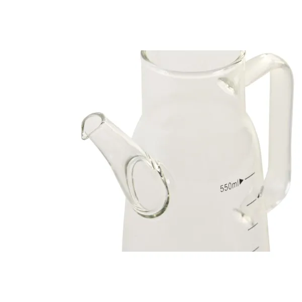 Indelis aliejui DKD Home Decor 15 x 9 x 19,6 cm Sidabras Nerūdijantis plienas 550 ml Borosilikatinis stiklas