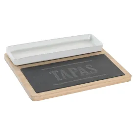 Комплект для аперитива DKD Home Decor 24 x 7 x 2,5 cm Натуральный Чёрный Доска