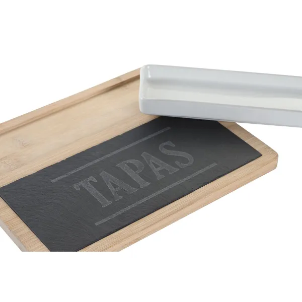 Appetizer Set DKD Home Decor 24 x 7 x 2,5 cm Natural Black Board