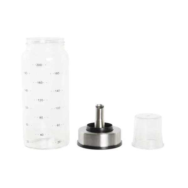 Menāža DKD Home Decor 200 ml 6 x 6 x 16,5 cm Caurspīdīgs Nerūsējošais tērauds Borosilikāta glāze